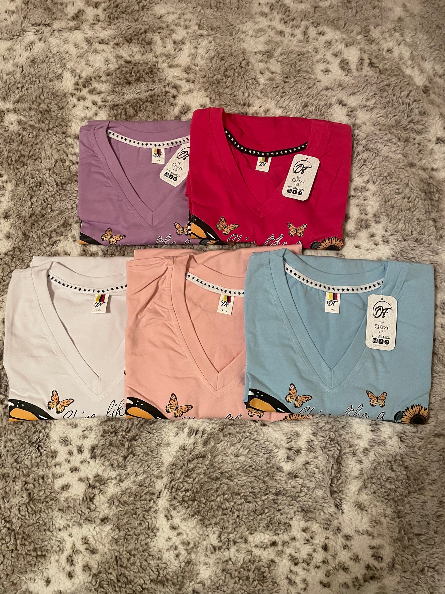 Camisa colombiana mariposa