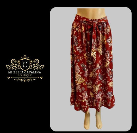 Bell-shaped floral skirt